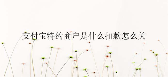 支付宝特约商户是什么扣款怎么关