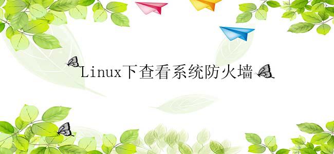 Linux下查看系统防火墙