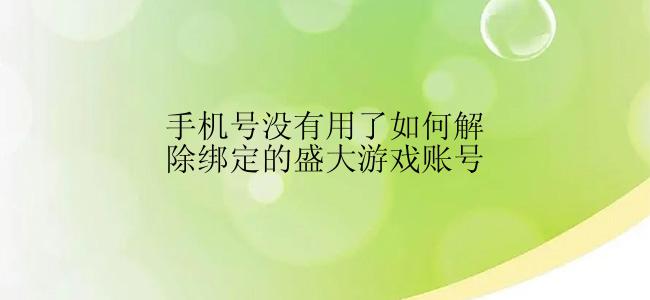 手机号没有用了如何解除绑定的盛大游戏账号