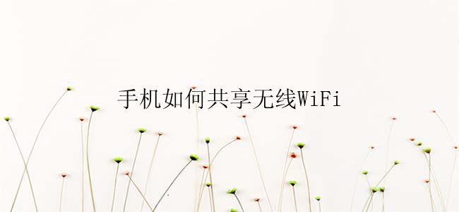 手机如何共享无线WiFi