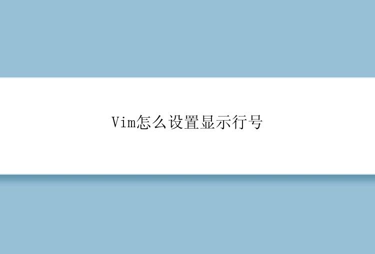 Vim怎么设置显示行号