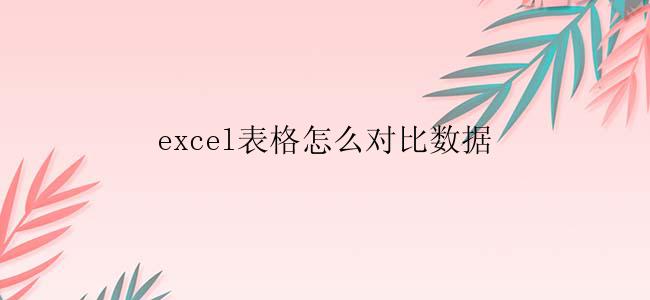 excel表格怎么对比数据