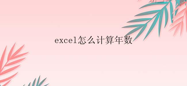 excel怎么计算年数