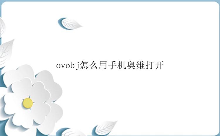 ovobj怎么用手机奥维打开