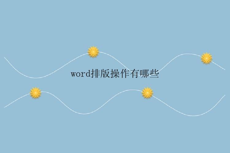 word排版操作有哪些