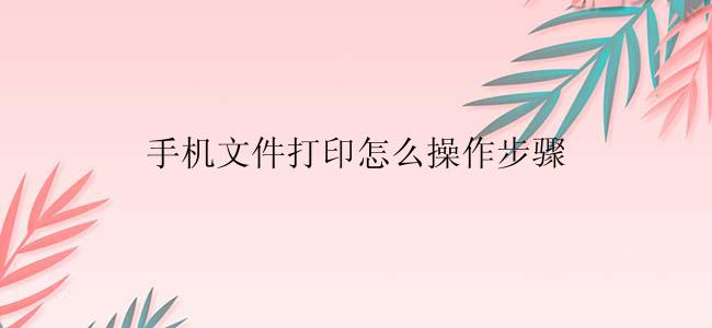 手机文件打印怎么操作步骤
