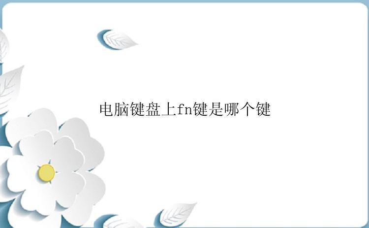 电脑键盘上fn键是哪个键