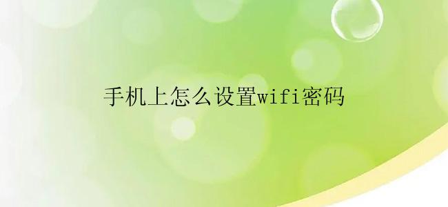 手机上怎么设置wifi密码