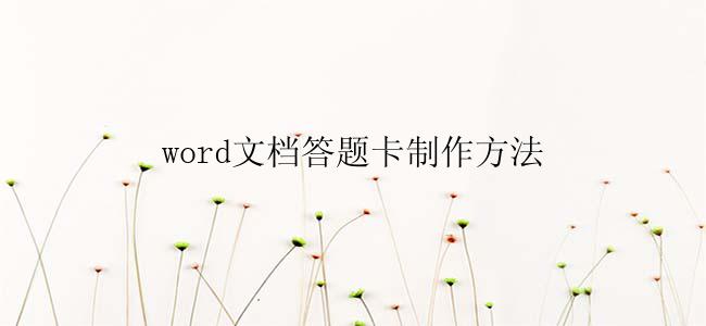 word文档答题卡制作方法