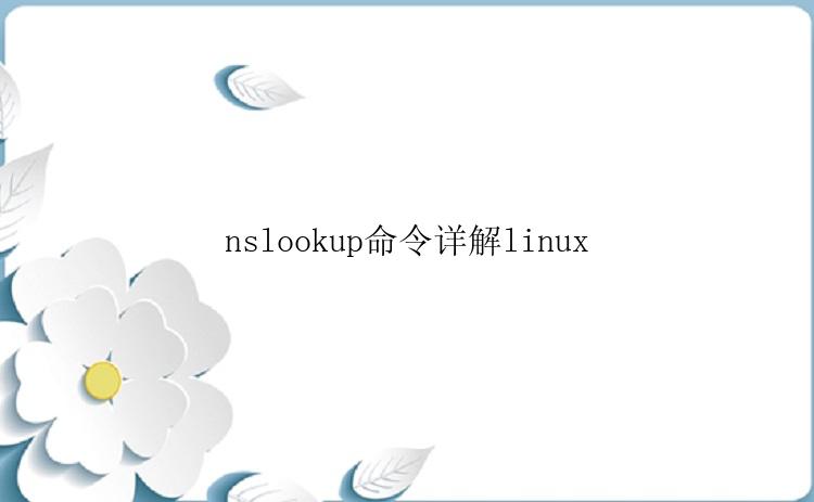 nslookup命令详解linux