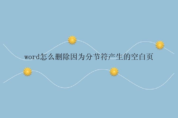 word怎么删除因为分节符产生的空白页