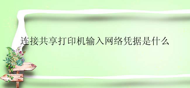 连接共享打印机输入网络凭据是什么