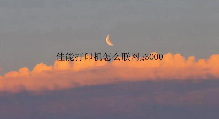 佳能打印机怎么联网g3000