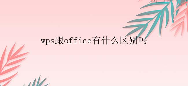 wps跟office有什么区别吗