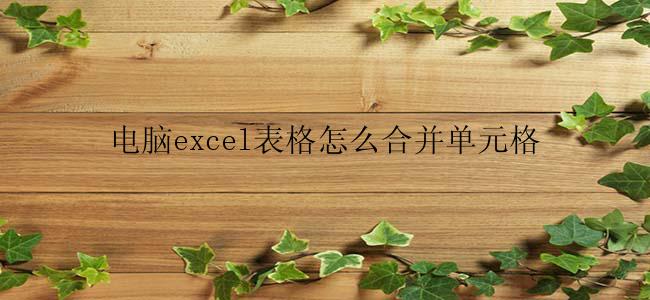 电脑excel表格怎么合并单元格