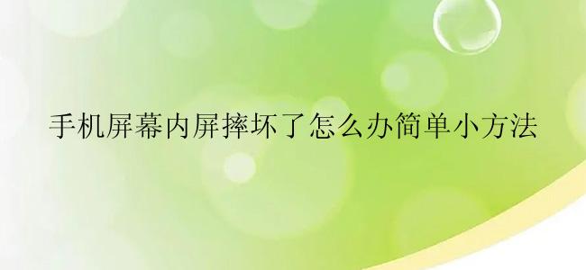 手机屏幕内屏摔坏了怎么办简单小方法