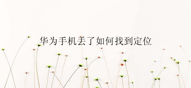 华为手机丢了怎么找到定位？