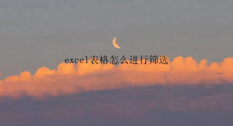 excel表格怎么进行筛选