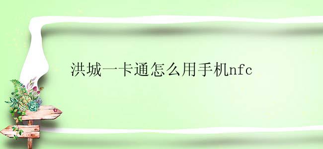 洪城一卡通怎么用手机nfc