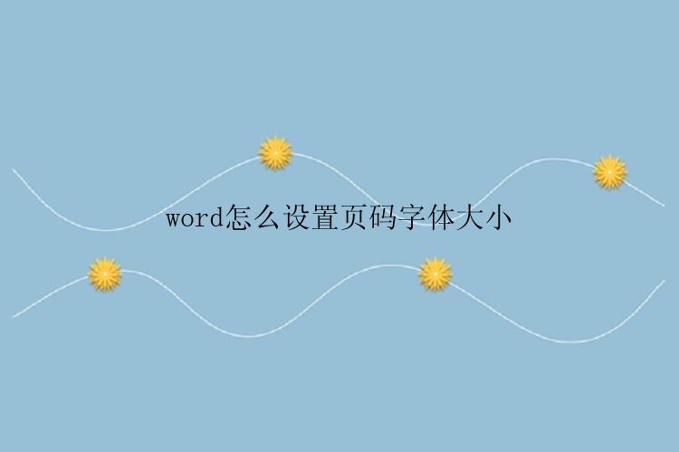 word怎么设置页码字体大小