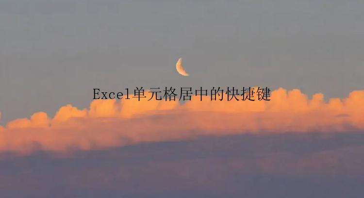 Excel单元格居中的快捷键