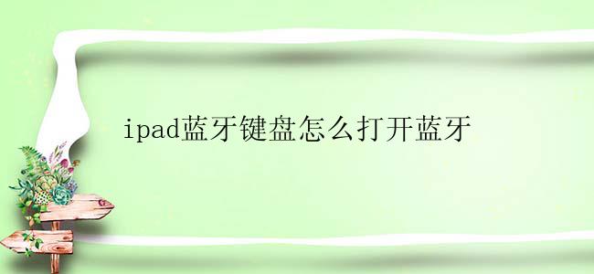 ipad蓝牙键盘怎么打开蓝牙