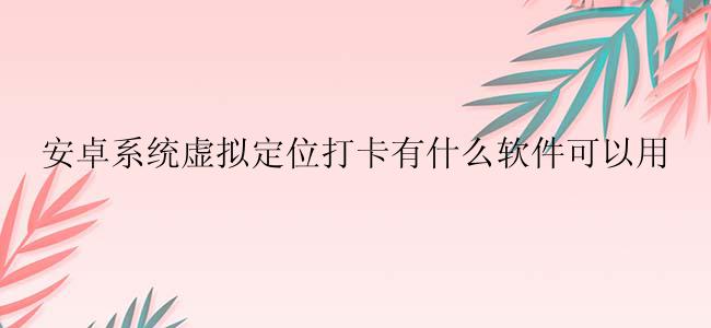 安卓系统虚拟定位打卡有什么软件可以用