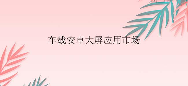 车载安卓大屏应用市场有什么？
