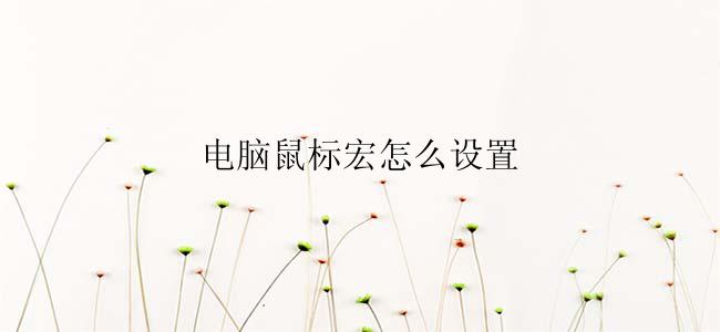 电脑鼠标宏怎么设置