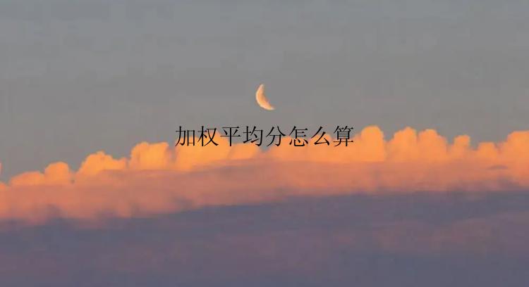 加权平均分怎么算