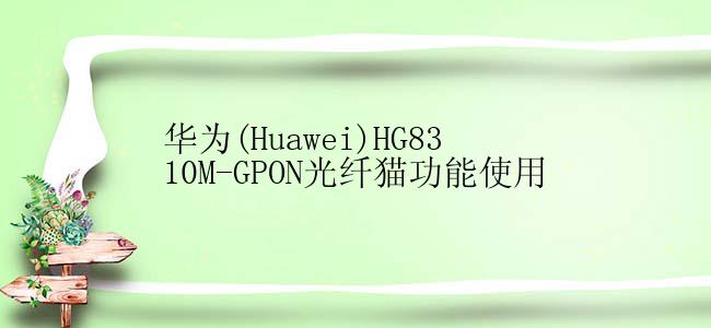 华为(Huawei)HG8310M-GPON光纤猫功能使用