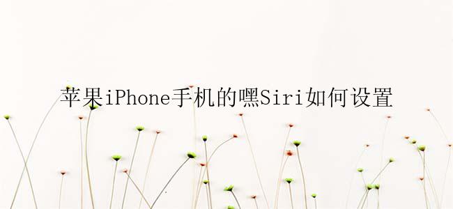 苹果iPhone手机的嘿Siri如何设置