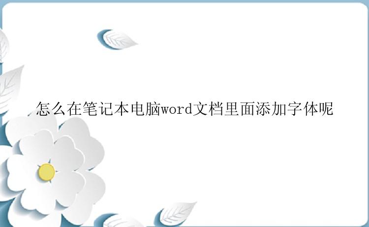 怎么在笔记本电脑word文档里面添加字体呢