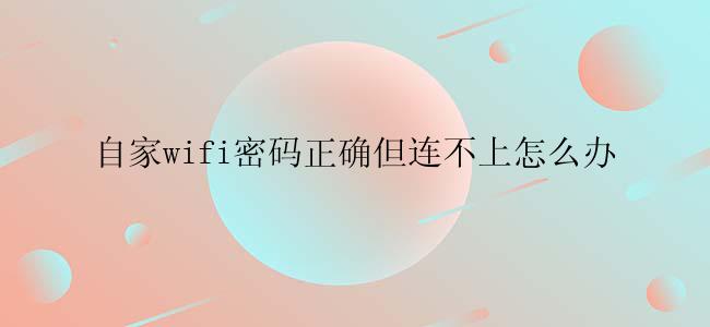 自家wifi密码正确但连不上怎么办