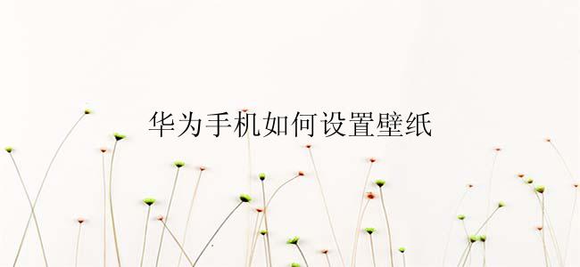 华为手机如何设置壁纸