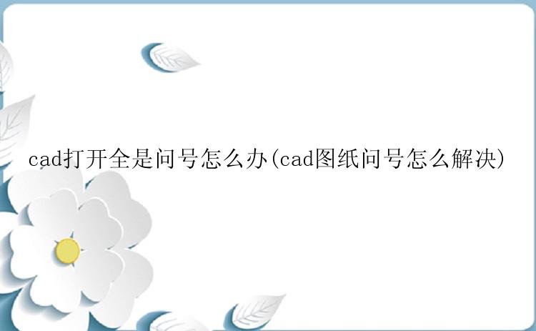 cad打开全是问号怎么办(cad图纸问号怎么解决)