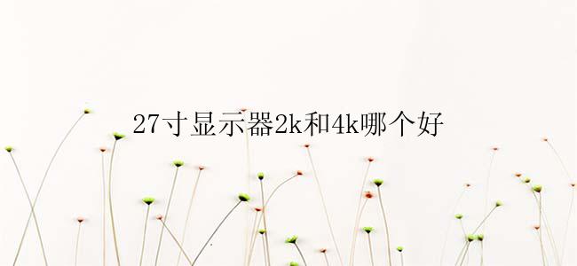 27寸显示器2k和4k哪个好