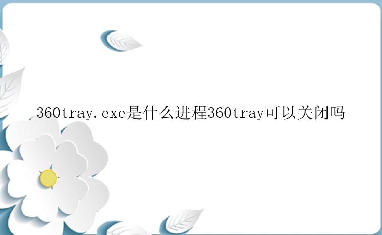 360tray.exe是什么进程