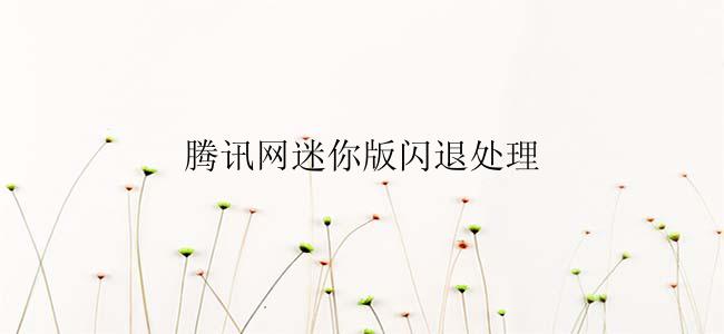 腾讯网迷你版闪退处理