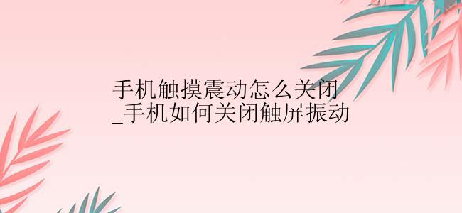 手机触摸震动怎么关闭_手机如何关闭触屏振动
