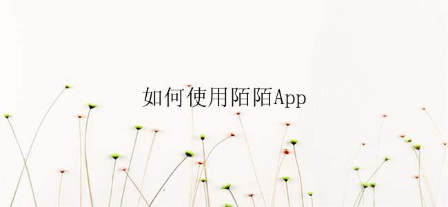 如何使用陌陌App