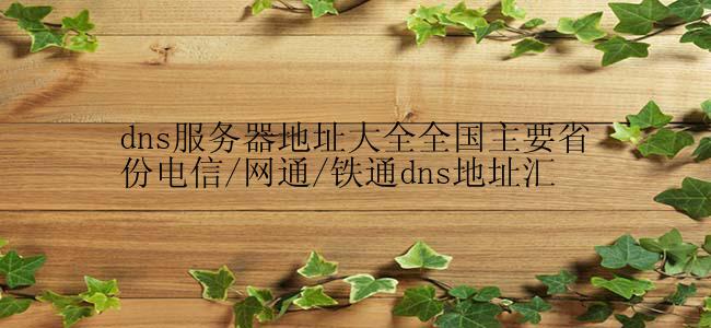 dns服务器地址大全全国主要省份电信/网通/铁通dns地址汇