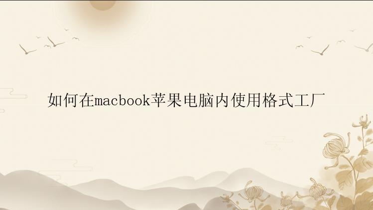 如何在macbook苹果电脑内使用格式工厂