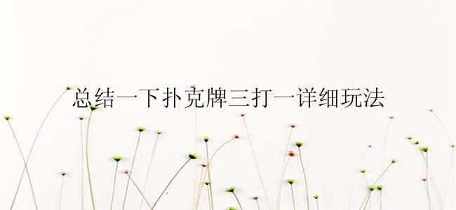 总结一下扑克牌三打一详细玩法