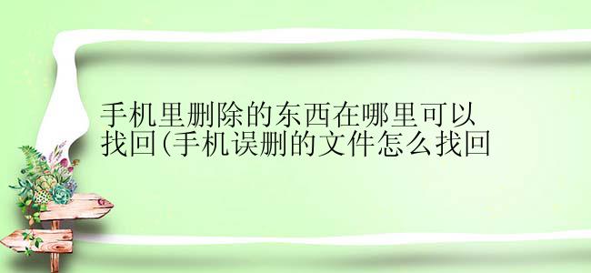 手机里删除的东西在哪里可以找回？