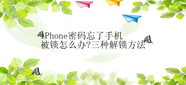 iPhone密码忘了手机被锁怎么办?三种解锁方法