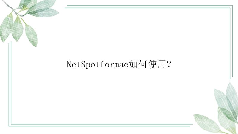 NetSpotformac如何使用?