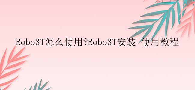 Robo3T怎么使用?Robo3T安装 使用教程