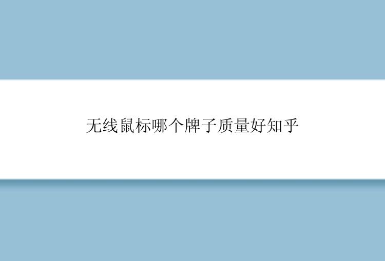 无线鼠标哪个牌子质量好知乎