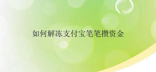 如何解冻支付宝笔笔攒资金
